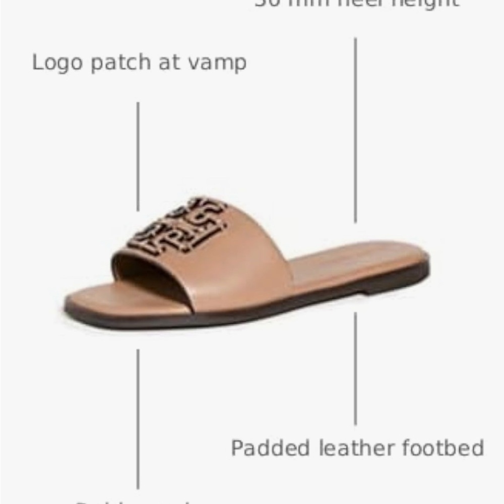 Tory Burch Ines Women's Tan Slide Sandals NWOT Size 9 1/2 - Picture 3 of 7